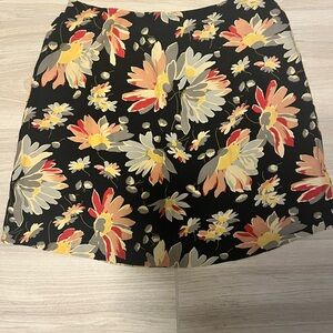 90s dark floral mini skirt – soft grunge rayon XS/S